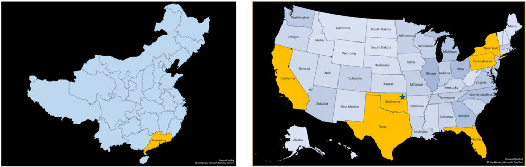 Guangdong province is the size of Oklahoma but has 2X the chargers of the entire US